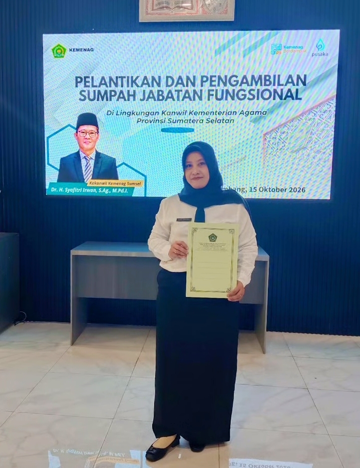 Keluarga Besar MTs Negeri 2 Ogan Ilir pada mengucapkan selamat dan sukses atas dilantiknya Dewi Sartika, S.IP. sebagai Pranata Keuangan APBN Penyelia