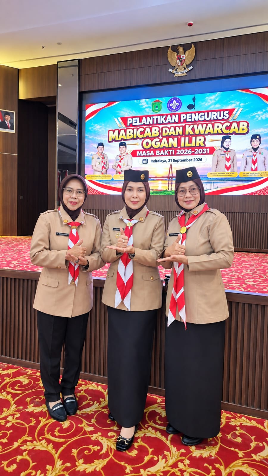 Kuatkan Gerakan Pramuka, Dedeh Haryati Hadiri Pelantikan Pengurus Mabicab dan Kwarcab Ogan Ilir